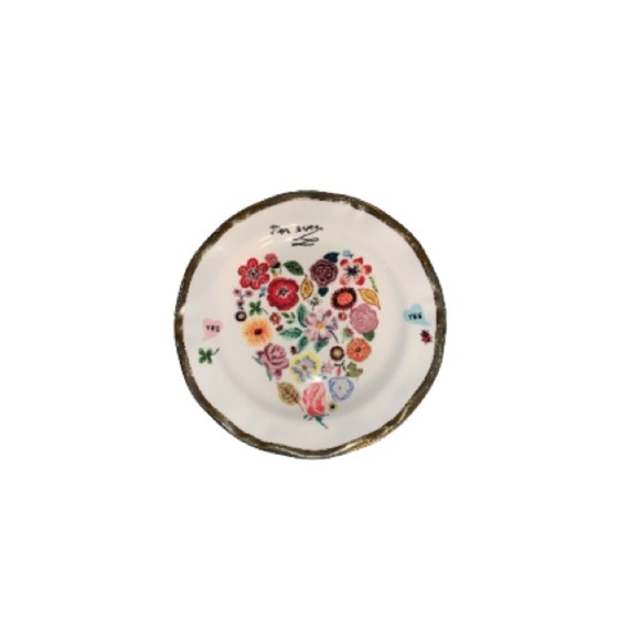 Anthropologie Nathalie Lete Forever Floral Engagement Wedding Plate - Picture 1 of 5